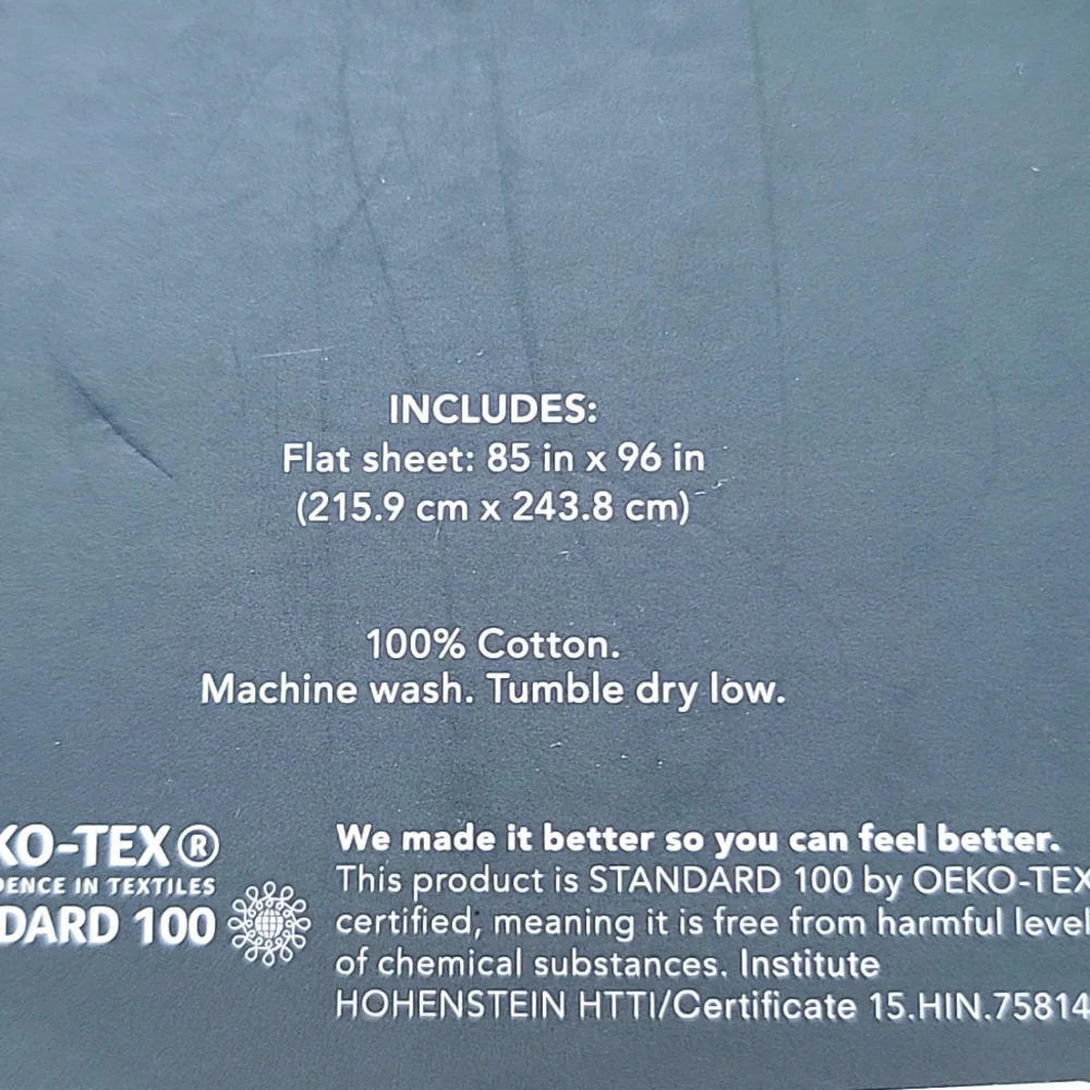Threshold Full 300 Thread Count Ultra Soft Flat Sheet Dark Blue